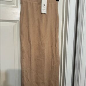 NWT veiled collection maxi tan skirt